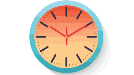 Wall clock vector illustration. Contemporary timepi