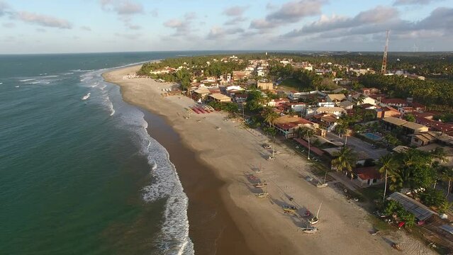 Aerial view of Flecheiras Beach - Trairi, Cear&aacute;, Brazil