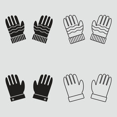 set gloves logo line art simple minimalist vector illustration template icon graphic design