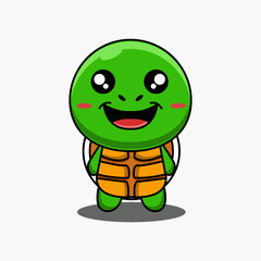 cute vector design illustration of a turtle mascot
