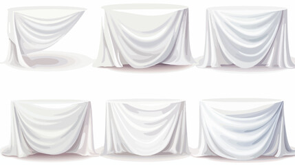 White cloth covers on objects with drapery set vect