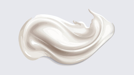 White cream blob with realistic liquid texture. Bea