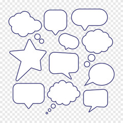 Collection of empty speech bubbles. Vector illustration.