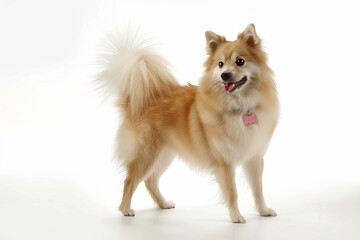 Spitz dog on white background.