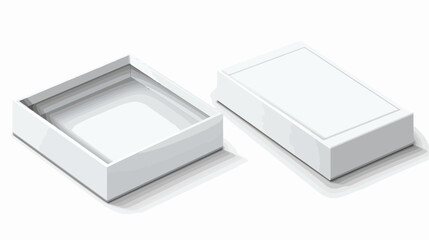 White open box slider mockup template on white back