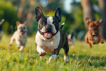 French Bulldog on nature background.