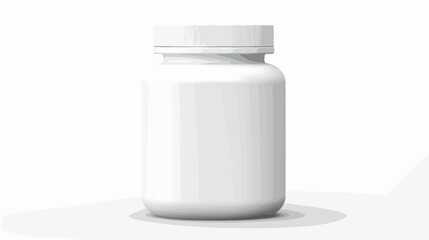 White plastic pill container with blank label - iso