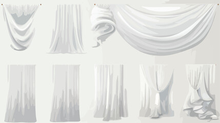 White silk curtain cover set - silk satin fabric sh
