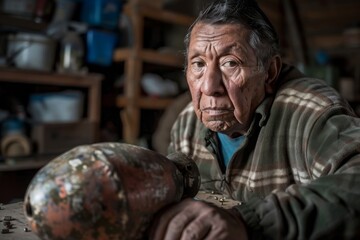 A contemplative figure analyzes a jigsaw puzzle, hinting at solitude and concentration