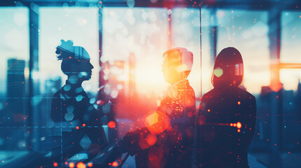 Business Couple Standing Side by Side