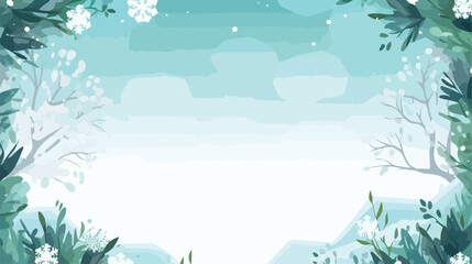 winter background template with abstract fresh gree