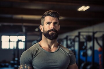 portrait of man in cross training gym