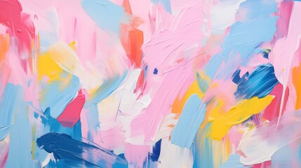 Colorful Abstract Painting with Bold Brushstrokes and Vibrant Pastel Hues