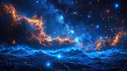 Dark BLUE vector pattern with night sky stars. Modern abstract illustration with Big Dipper stars. 