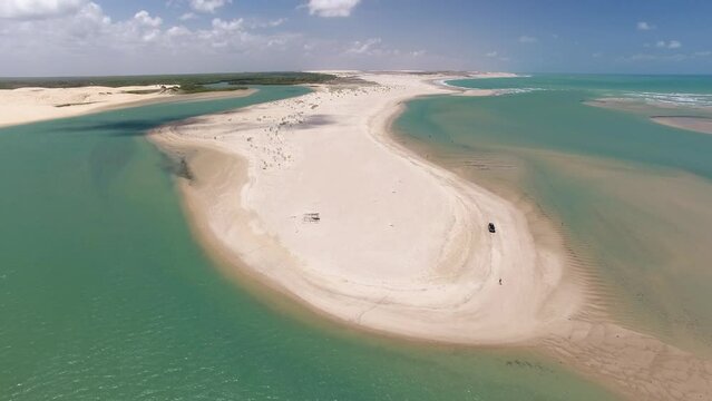 Aerial view of Barra de Munda&uacute; Beach - Trairi, Cear&aacute;, Brazil