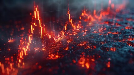 A glowing red city