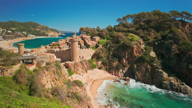Tossa de Mar town on Costa Brava Mediterranean coast in Catalonia, Spain.