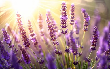 Radiant lavender blooms bask in the gentle sunlight.