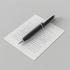 Document and pen icon, on grey background