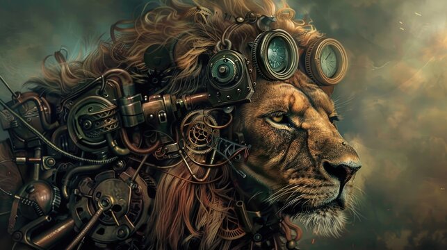 Steampunk lion