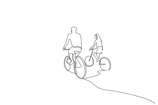 line art couple cycling together clip art preview