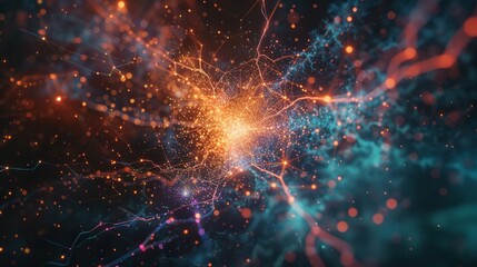 Obraz premium A neural network concept visualized as a radiant