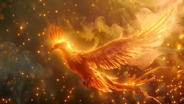 phoenix fantasy fire bird abstract fire animal eagle hawk angel wings graphic feather gold background logo logo icon red art