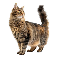 Obraz premium American Bobtail Cat isolated on transparent png background. Generative ai