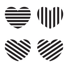 Four Hearts With Striped Style