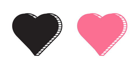 Vector Two Heart With 3D Style