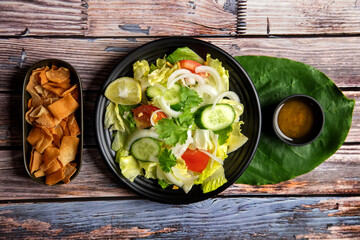 fresh fruit and vegetable photo on non isolated background