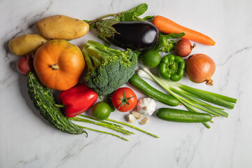 fresh fruit and vegetable photo on non isolated background