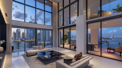Discover the zenith of urban sophistication from the lofty heights of a double-height loft atop one...