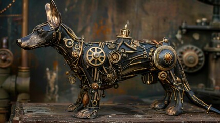 Steampunk Xoloitzcuintli.
