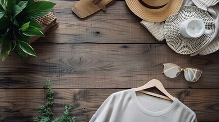 Table for laying out new products, simple, background, clothes