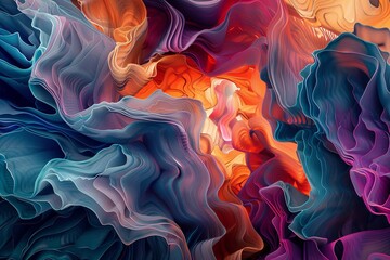 A vibrant abstract organic form that blends fluid, realistic, and fantastical elements. 