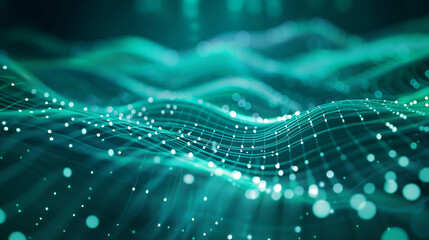 Abstract Teal Digital Wave