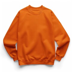 Tangerine sweatshirt template. Sweatshirt long sleeve with clipping path, hoody for design mockup for print, white background