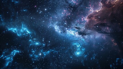 Starry night sky backdrop, showcasing the dark expanse of interstellar space.