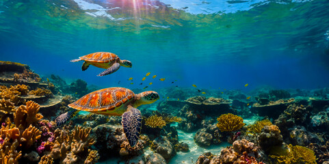 Beleza Oceânica: Tartarugas Marinhas no Ambiente Natural