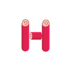 Letter H candy roll logo icon vector template eps