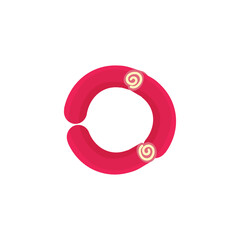 Letter O candy roll logo icon vector template eps