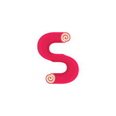 Letter S candy roll logo icon vector template eps