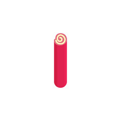 Letter I candy roll logo icon vector template eps