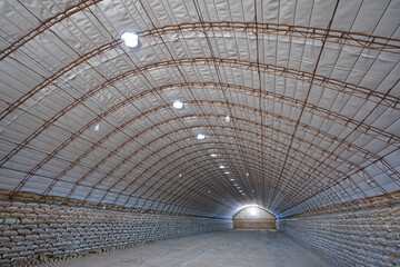 Internal structure of large cellar used to preserve sweet potato