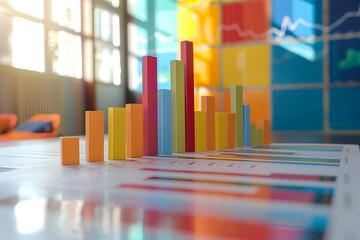 Vibrant Data Visualization Showcasing Growth and Analytical Insights