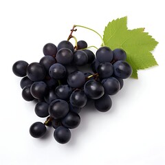 Fototapeta premium Black grapess on white background, Fresh Black grapess
