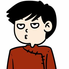 cartoon man on white background