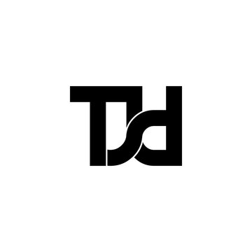 tjd lettering initial monogram logo design