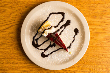 Slice of cheesecake on a plate